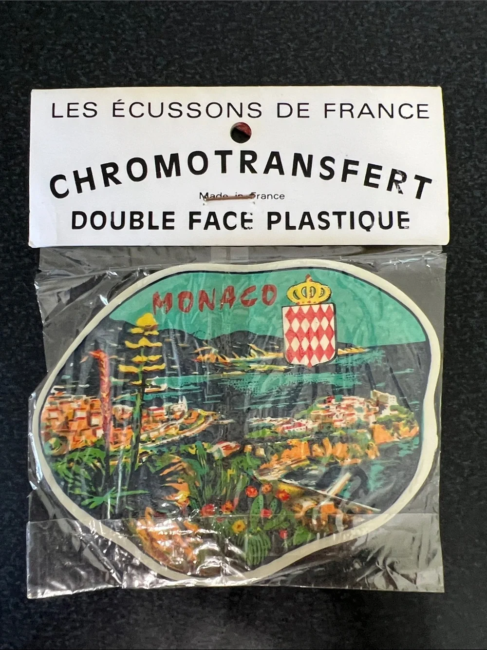 Vintage Monaco Chromotransfert Travel Souvenir Decal Transfer France NOS